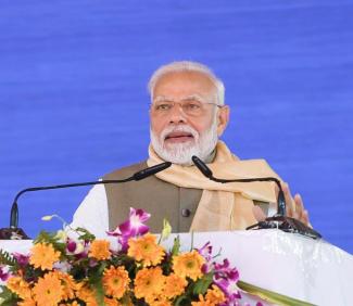 Prime Minister, Narendra Modi addressing the gathering, in Chitrakoot, Uttar Pradesh on February 29, 2020