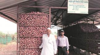 Geo-tagged onion storage structures at Wadzire in Ahmednagar district 