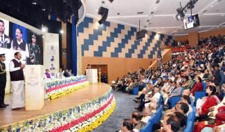 Vice President, M. Venkaiah Naidu addressing the gathering at the inauguration of an event on the occasion of Mother Language Day, organised by the Ministry of HRD and Ministry of Culture, in New Delhi on February 20, 2020