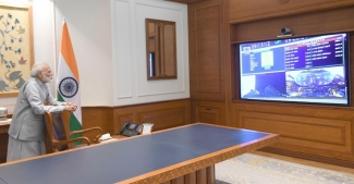 Prime Minister Modi witnessing the launch