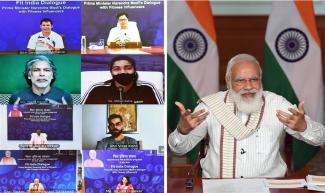 PM Narendra Modi interacting with the various fitness enthusiasts during the Fit India Dialogue event, on the occasion of the first anniversary of the Fit India Movement, via video conferencing, in New Delhi on September 24, 2020