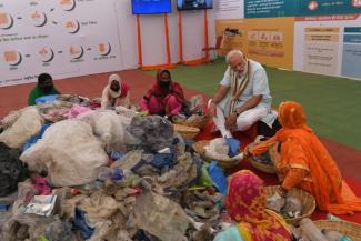 Prime Minister, Narendra Modi at the Swachhta Hi Seva Programme, in Mathura, UP